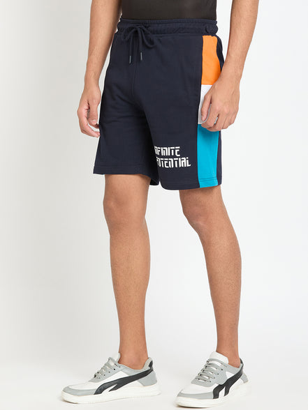 Navy Blue Colorblocked Short