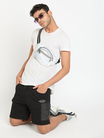 Black Printed Short