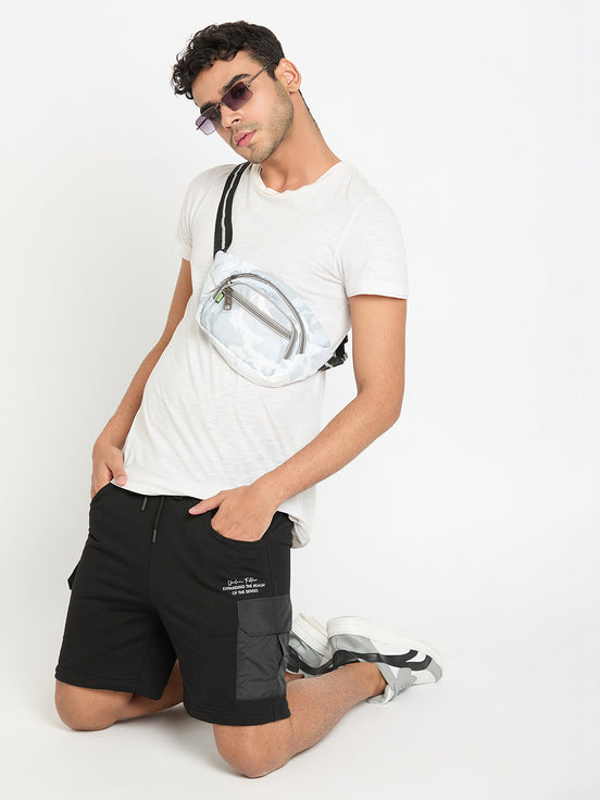 Black Printed Short