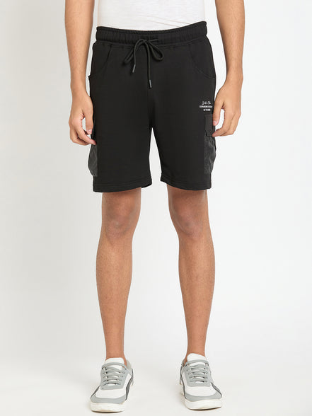 Black Printed Short