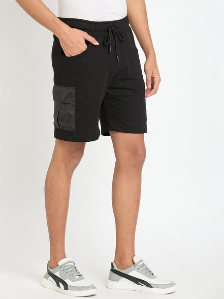 Black Printed Short