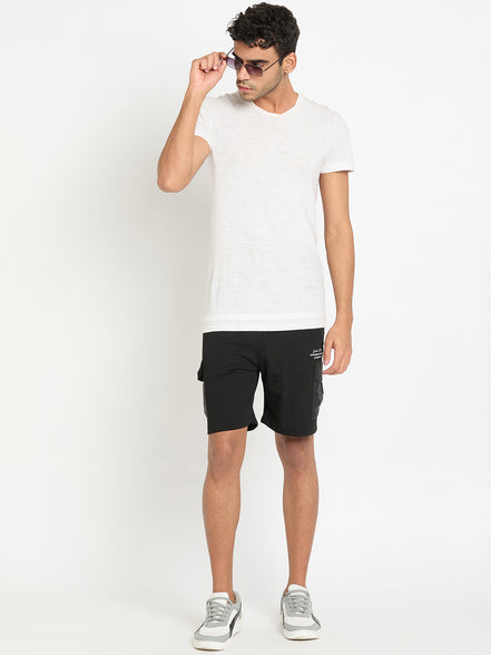 Black Printed Short