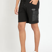 Black Printed Short