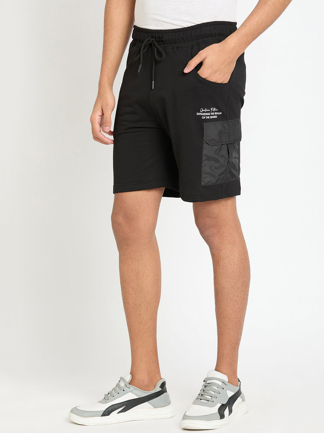 Black Printed Short