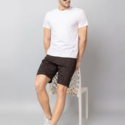 Brown Printed Woven Short