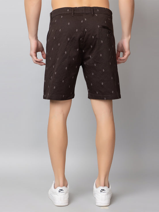 Brown Printed Woven Short