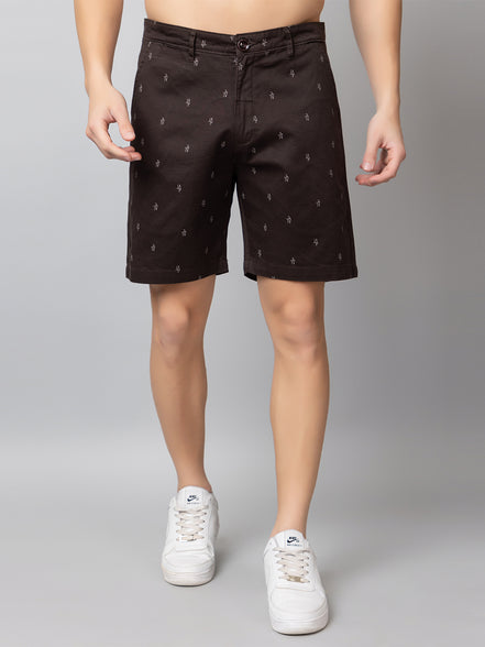 Brown Printed Woven Short