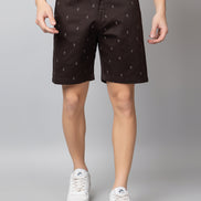 Brown Printed Woven Short