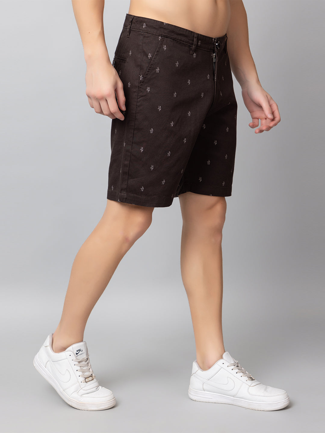 Brown Printed Woven Short