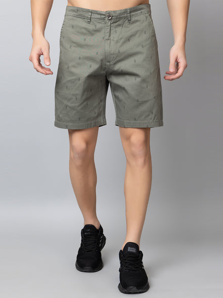 Green Printed Woven Short