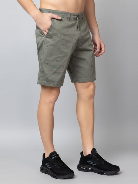 Green Printed Woven Short
