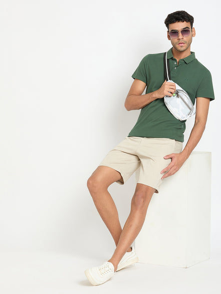 Beige Printed Short