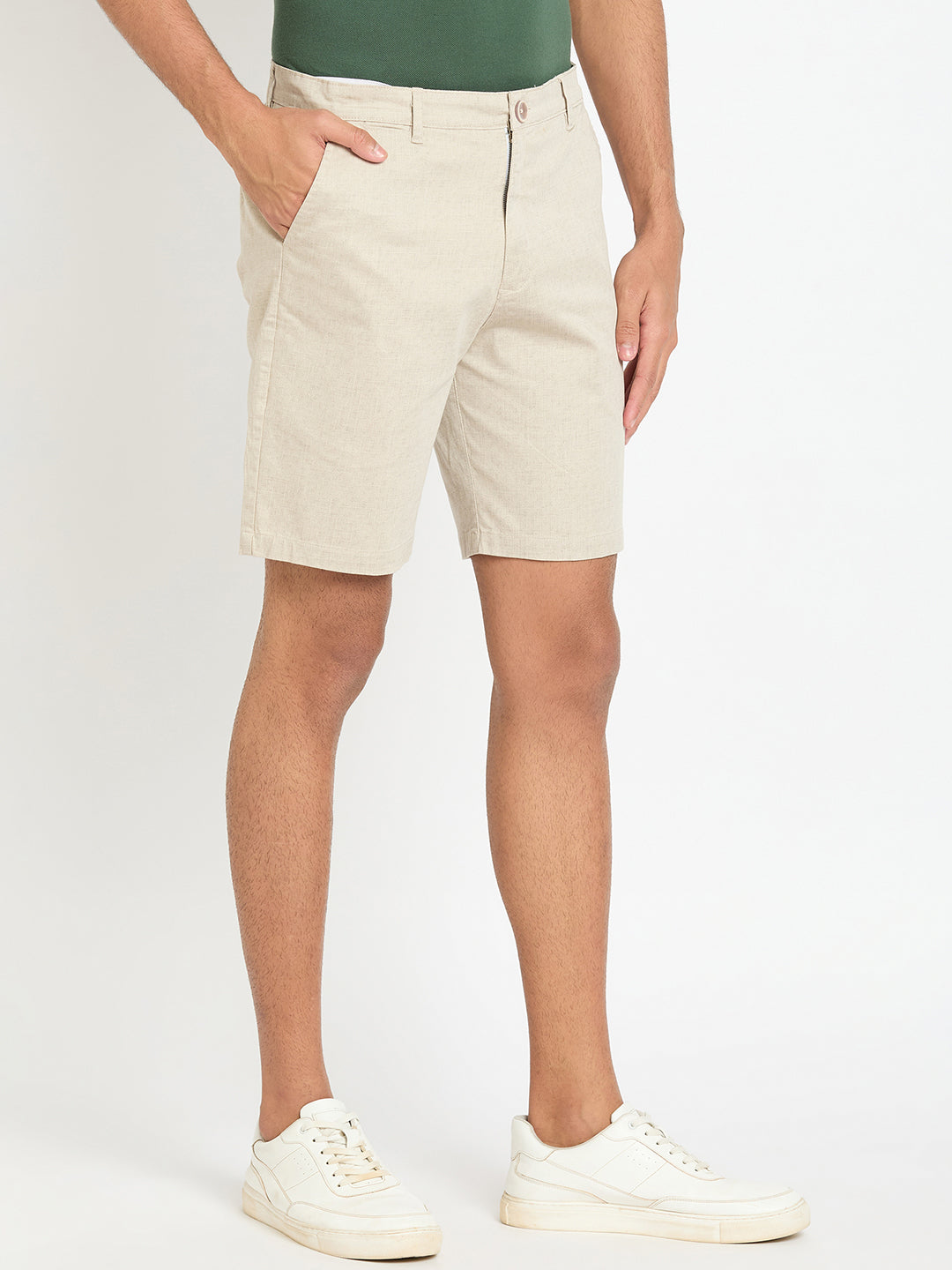 Beige Printed Short