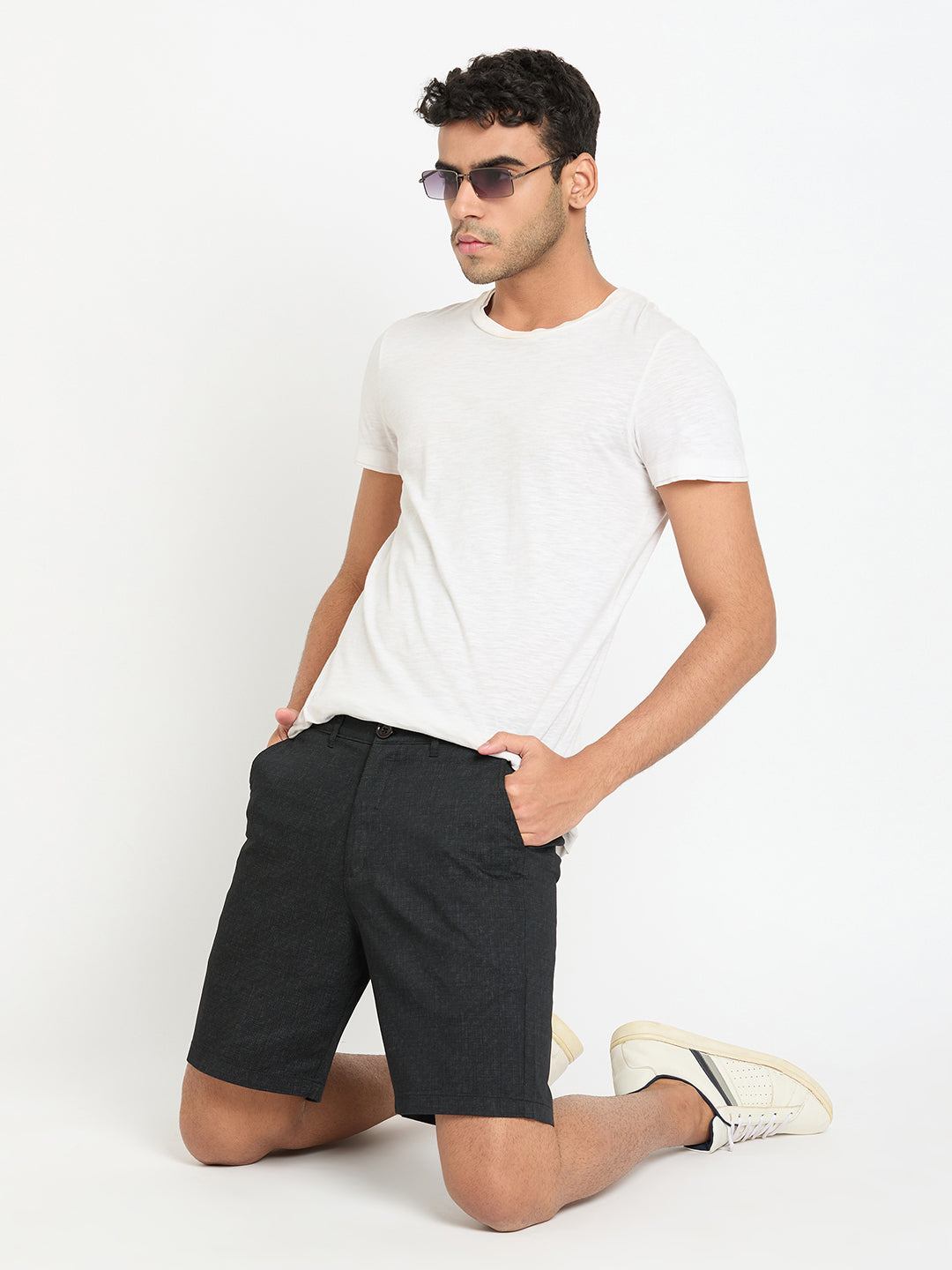 Black Printed Short