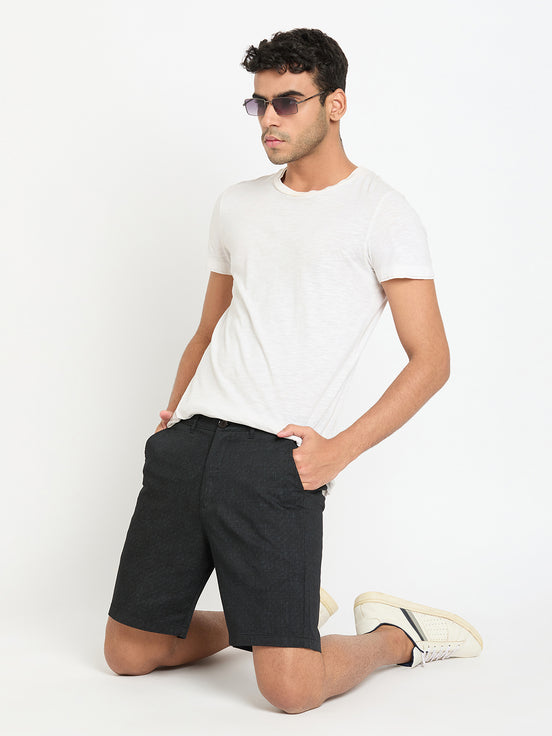 Black Printed Short