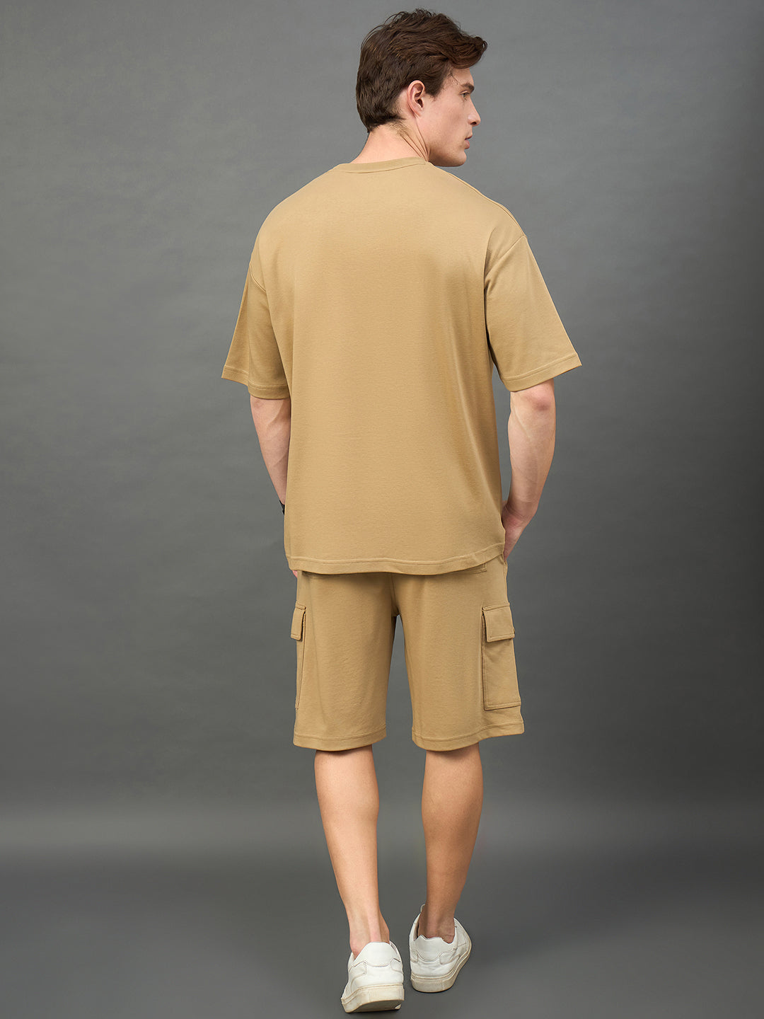 Camel Solid Over Size Short