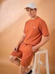 Men Rust Solid Regular Fit Short