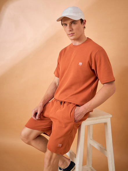 Men Rust Solid Regular Fit Short