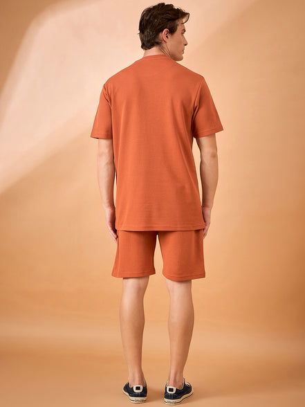 Men Rust Solid Regular Fit Short