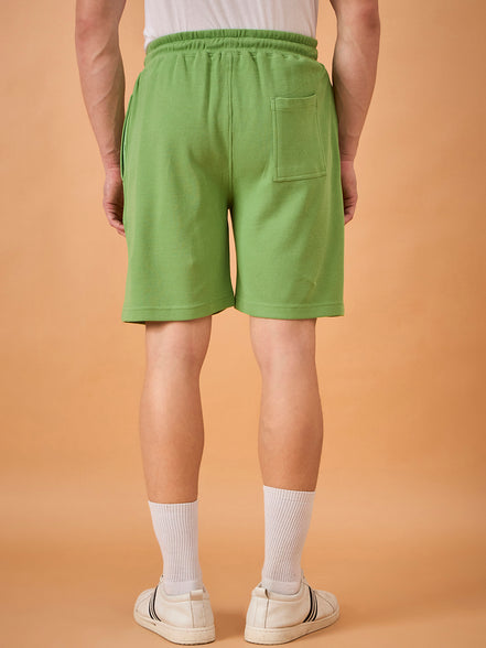 Men Green Solid Regular Fit Short