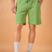 Men Green Solid Regular Fit Short