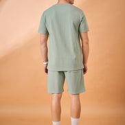 Men Light Green Solid Regular Fit Short