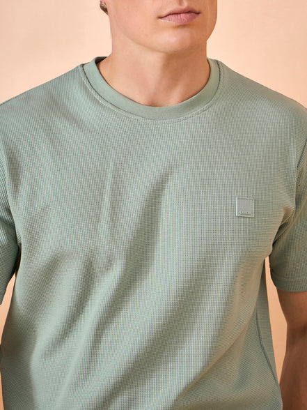 Men Light Green Solid Regular Fit Short