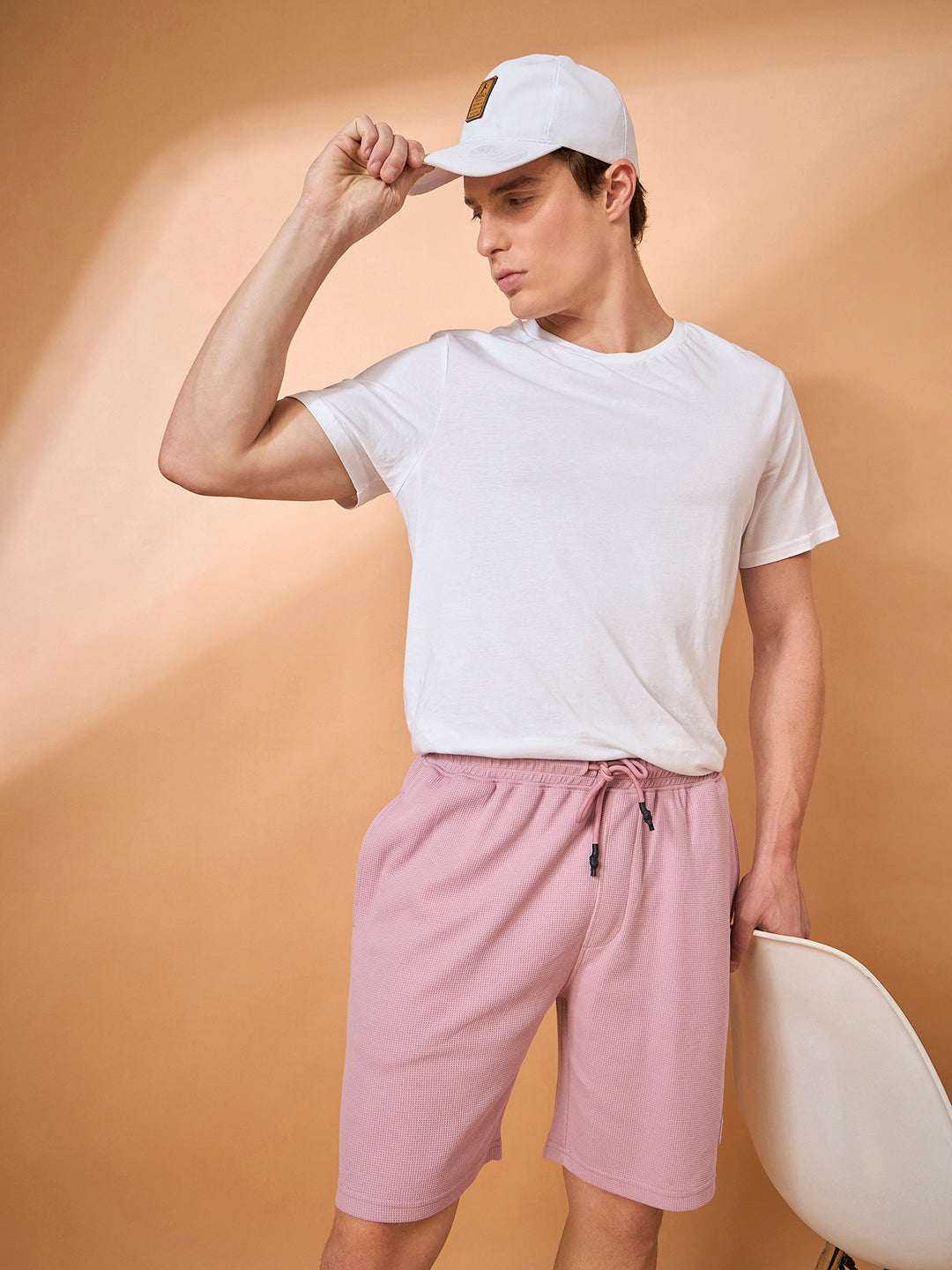 Men Light Onion Solid Regular Fit Short