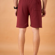 Men Wine Solid Regular Fit Short