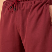 Men Wine Solid Regular Fit Short