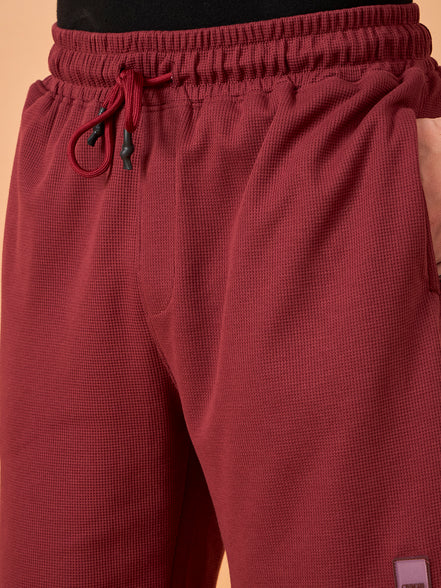 Men Wine Solid Regular Fit Short