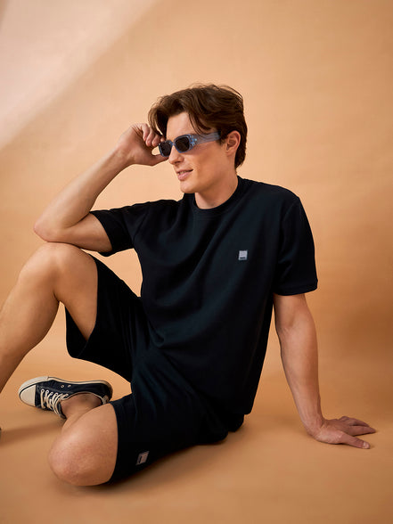 Men Navy Solid Regular Fit Short