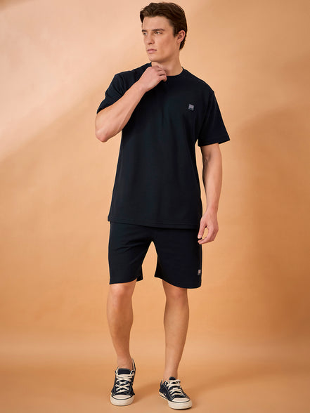 Men Navy Solid Regular Fit Short