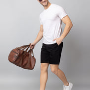 Black Solid Woven Short