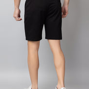 Black Solid Woven Short