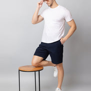 Navy Solid Woven Short