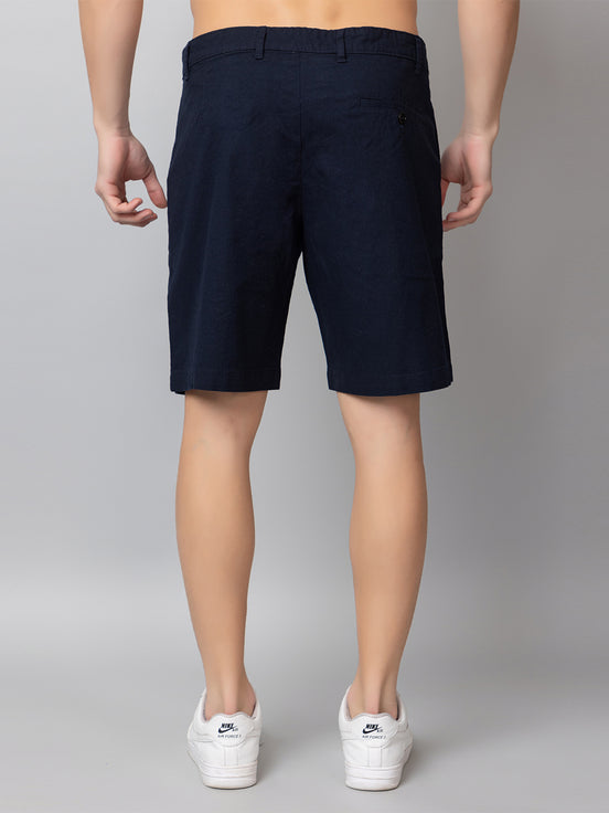 Navy Solid Woven Short