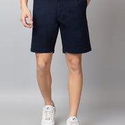 Navy Solid Woven Short