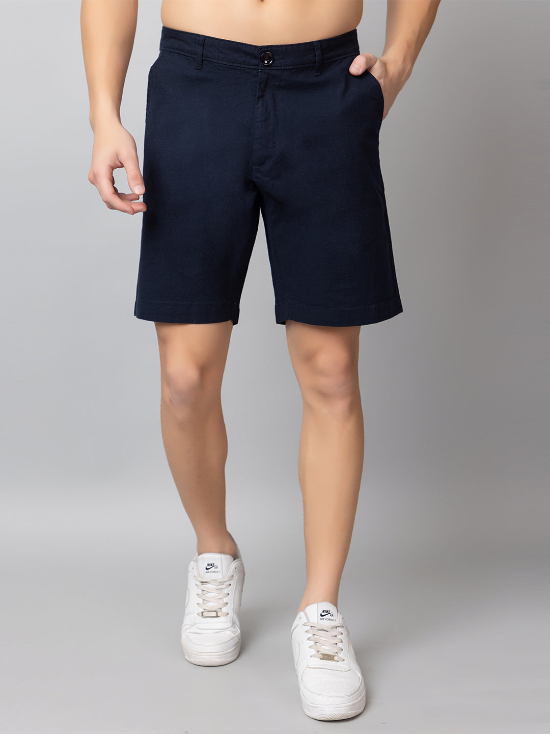 Navy Solid Woven Short