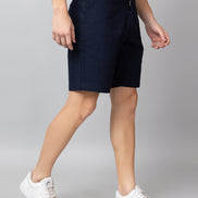 Navy Solid Woven Short