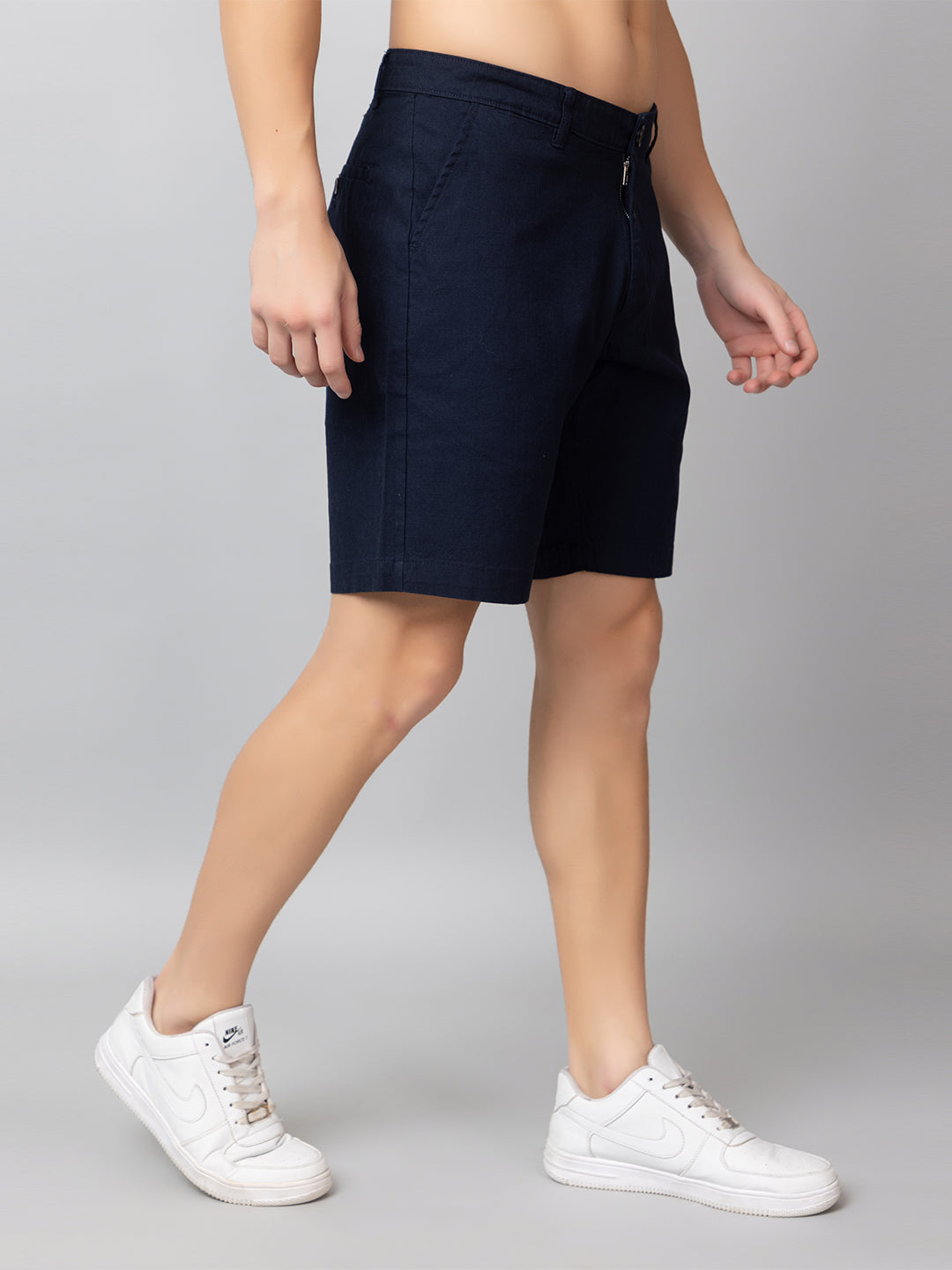 Navy Solid Woven Short