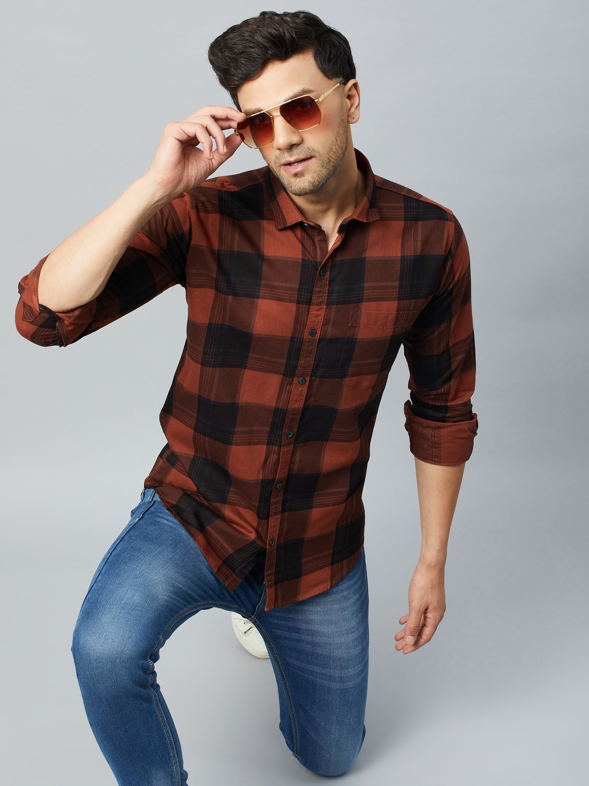 Brown Full Sleeve Casual Shirt