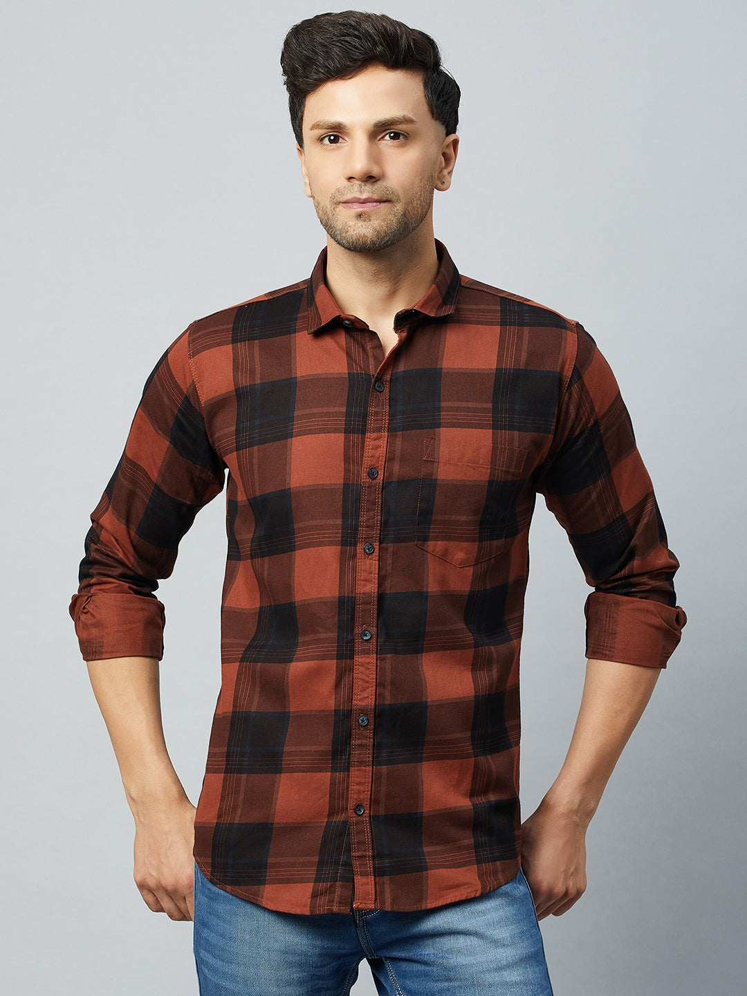 Brown Full Sleeve Casual Shirt