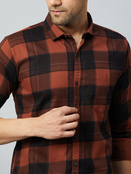 Brown Full Sleeve Casual Shirt
