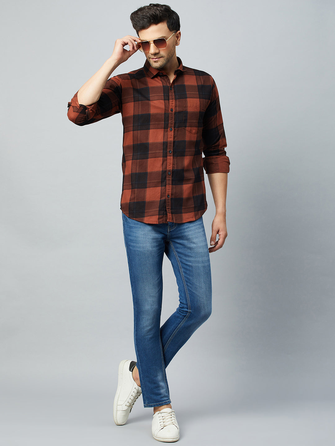 Brown Full Sleeve Casual Shirt