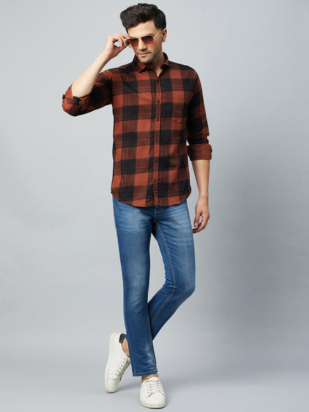 Brown Full Sleeve Casual Shirt