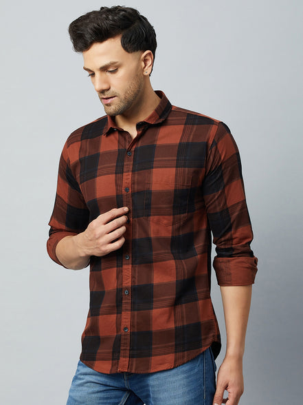 Brown Full Sleeve Casual Shirt