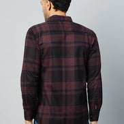 Maroon Full Sleeve Check Shirt