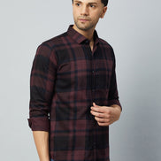 Maroon Full Sleeve Check Shirt