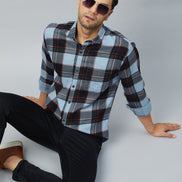 Purple Full Sleeve Check Shirt